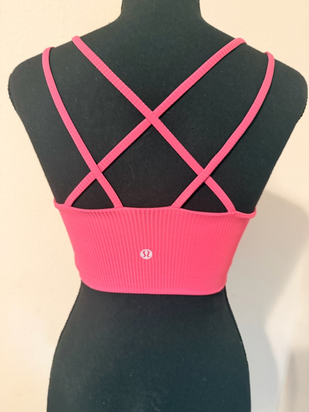 lululemon athletica Hot Pink Ribbed Crossback Sports Bra